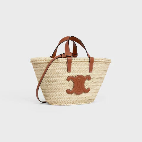 Celine Classic Panier Teen em Folhas de Palmeira