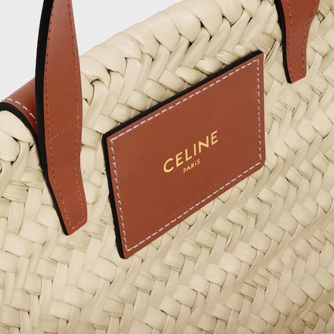 Celine Classic Panier Teen em Folhas de Palmeira