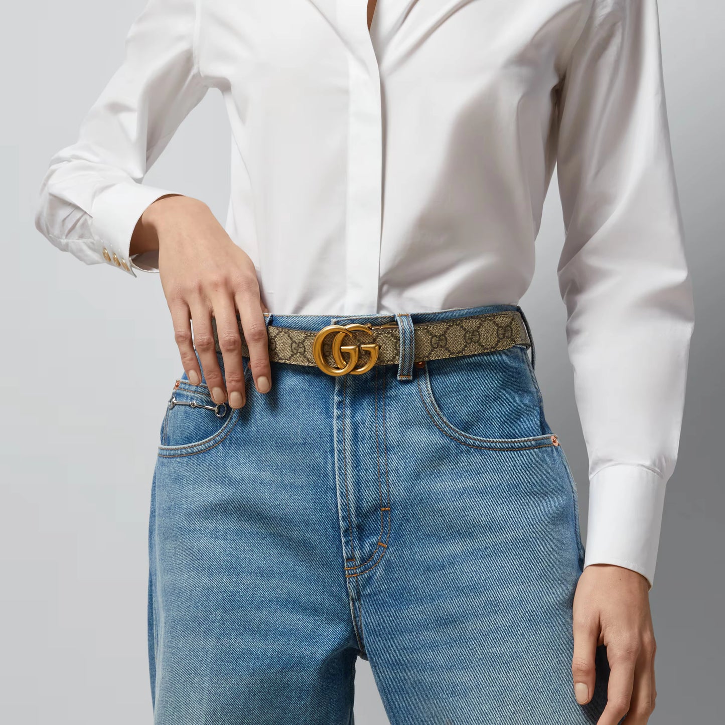 Cinto Gucci Dupla Face 3 cm