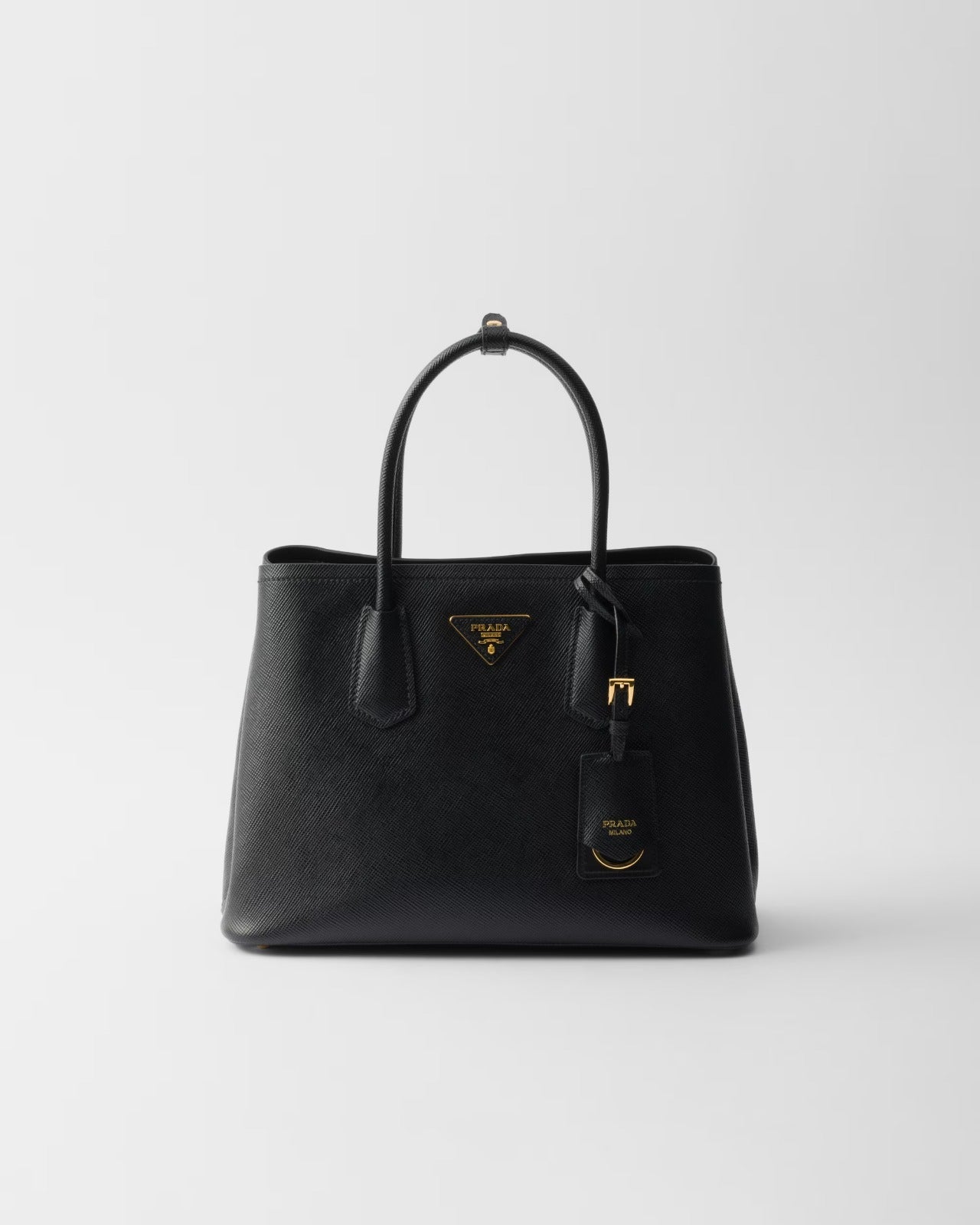 Prada Double média em couro Saffiano
