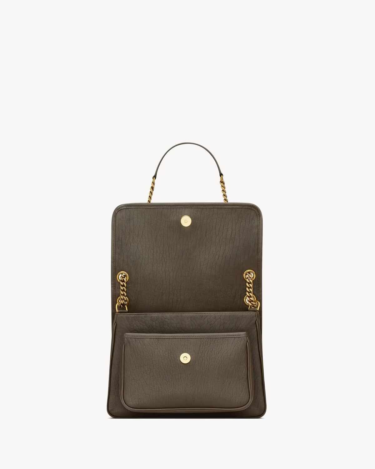 YSL Niki MÉDIA em couro de cordeiro granulado