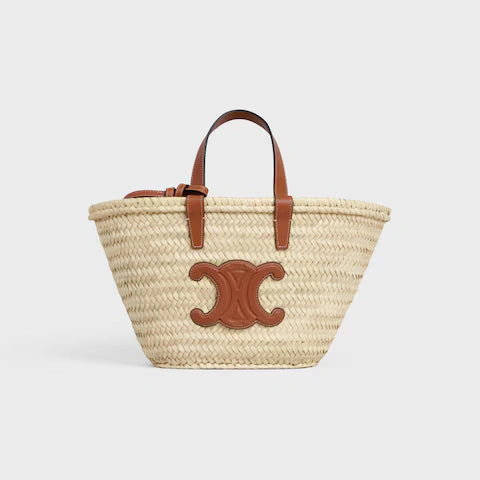 Celine Classic Panier Teen em Folhas de Palmeira