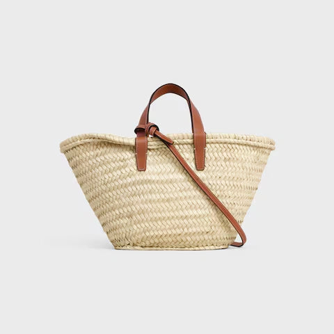 Celine Classic Panier Teen em Folhas de Palmeira