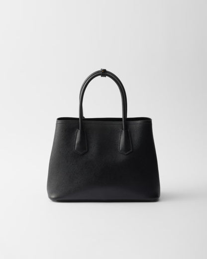 Prada Double média em couro Saffiano