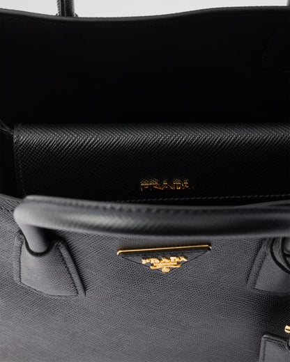 Prada Double média em couro Saffiano