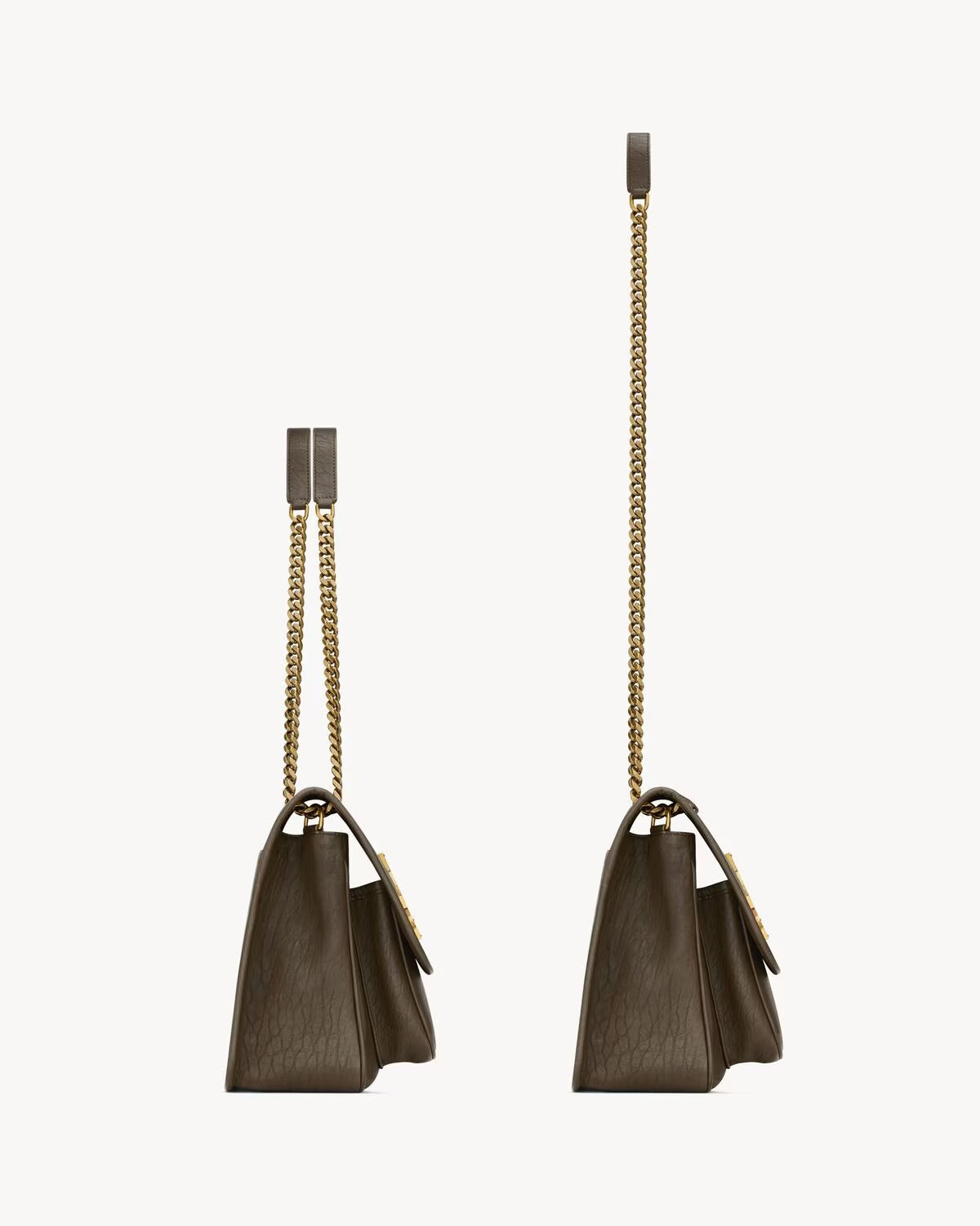 YSL Niki MÉDIA em couro de cordeiro granulado