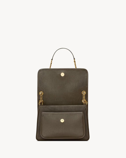 YSL Niki MÉDIA em couro de cordeiro granulado