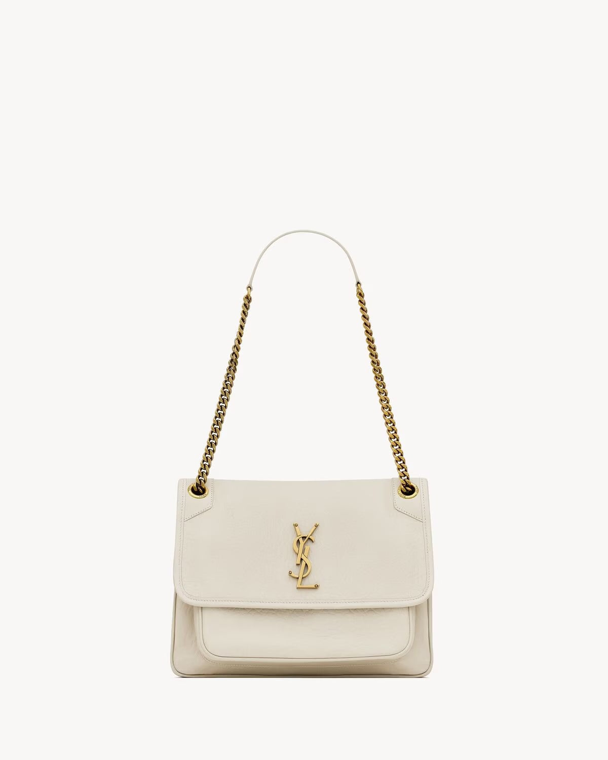 YSL Niki MÉDIA em couro de cordeiro granulado